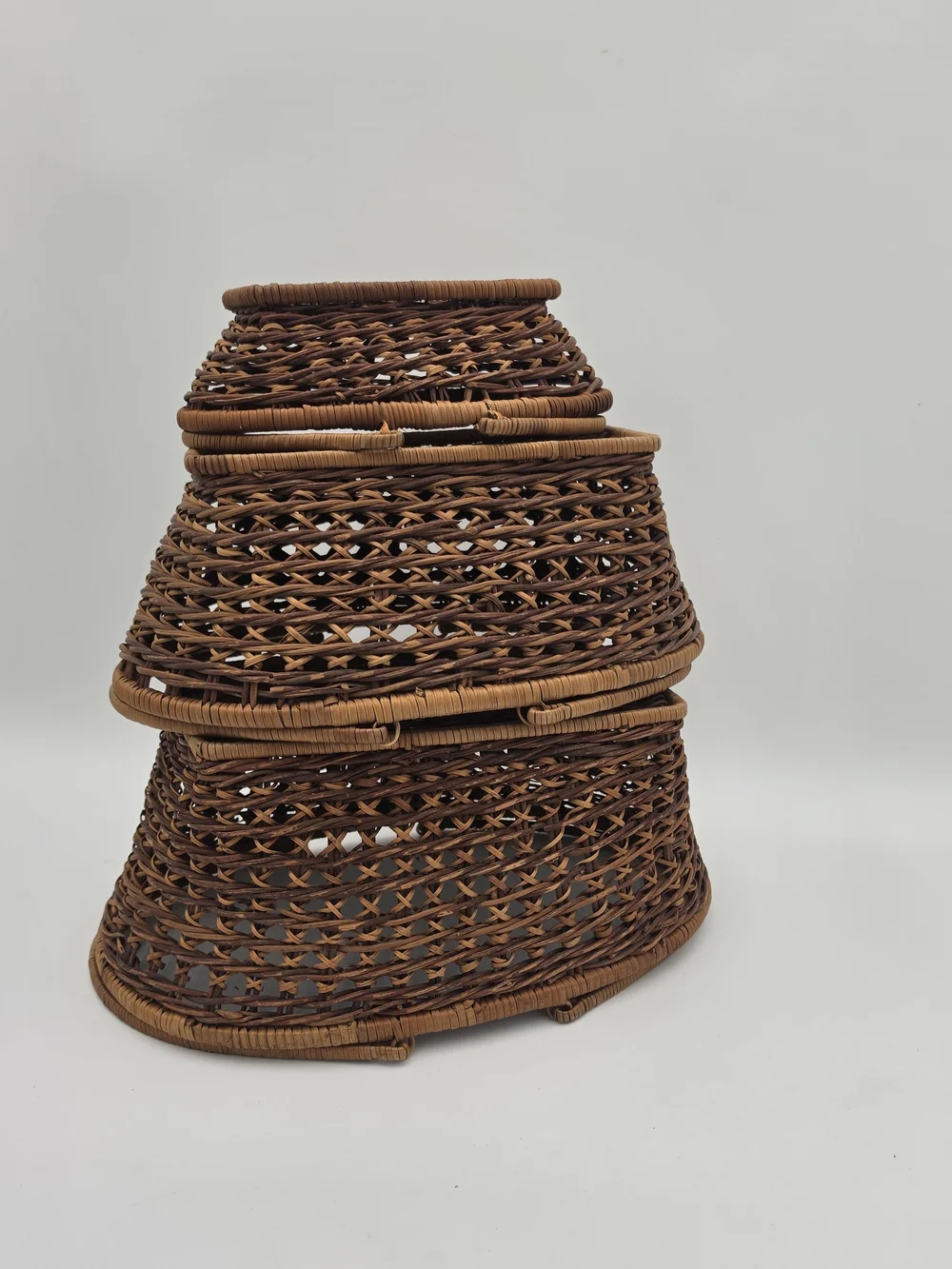 Woven Wicker Basket Trio